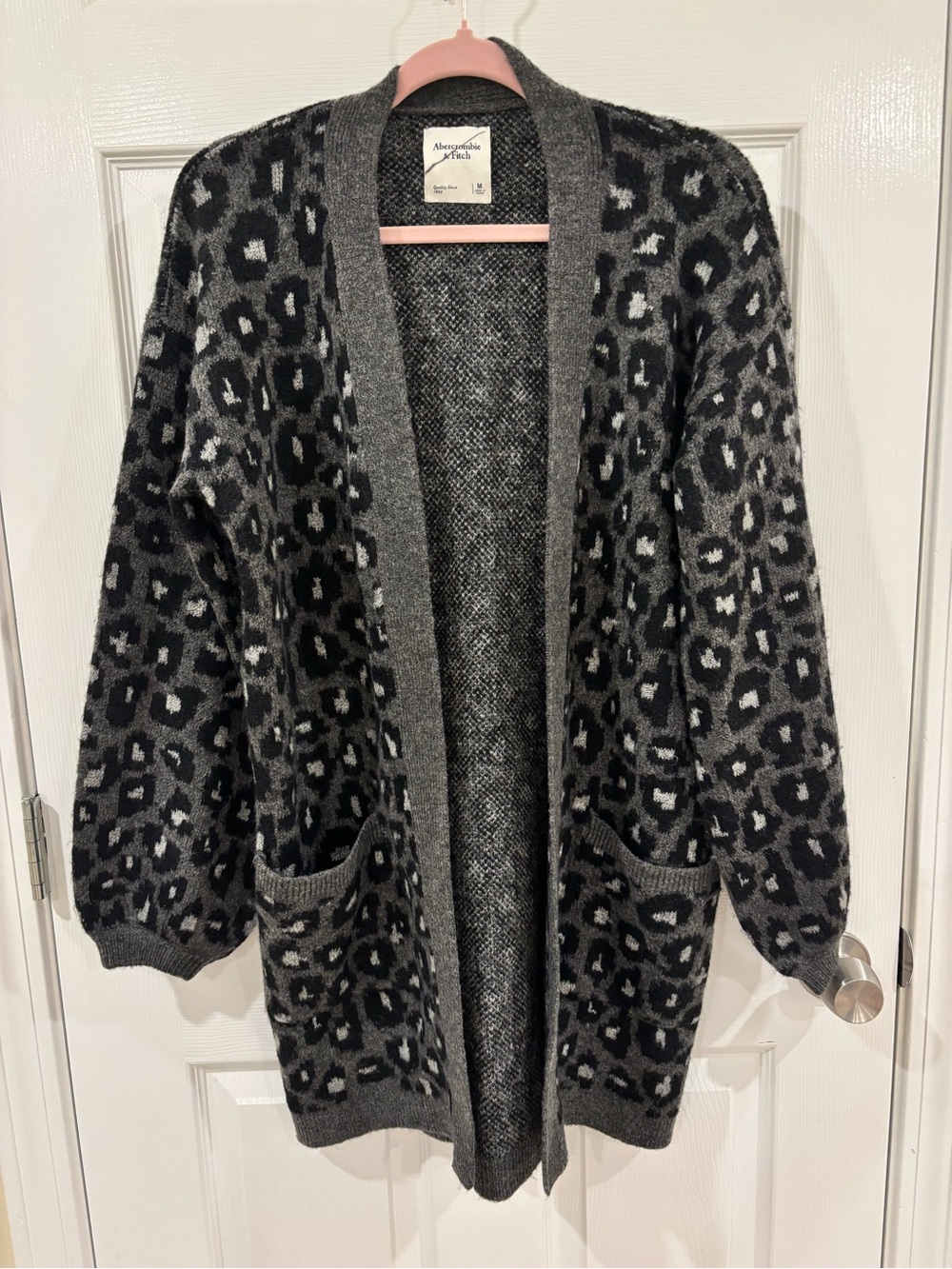Abercrombie Cheetah Print Cozy Open Cardigan M